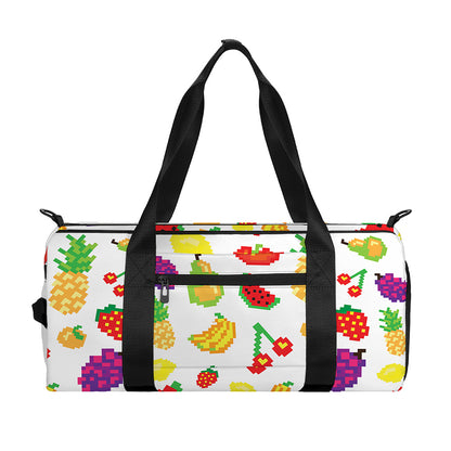 Pixel Fruits Pattern Print Gym Bag