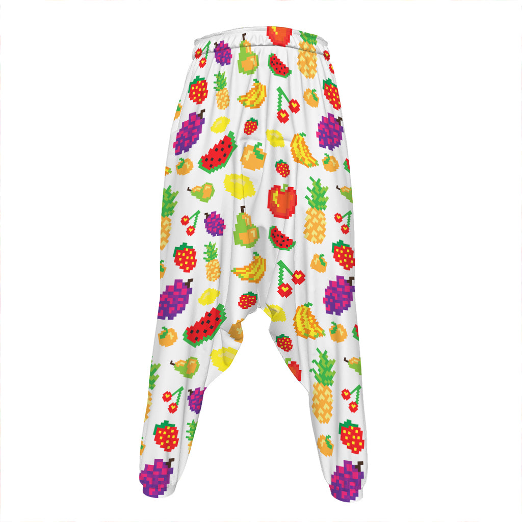 Pixel Fruits Pattern Print Hammer Pants