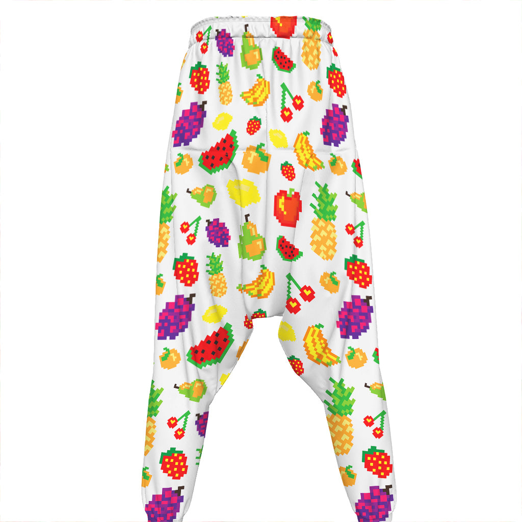 Pixel Fruits Pattern Print Hammer Pants