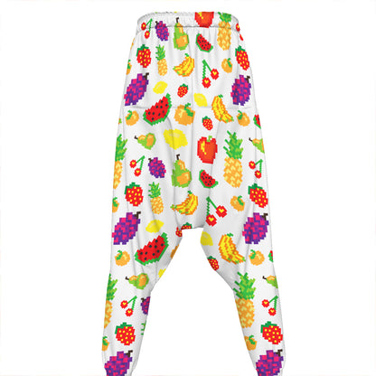 Pixel Fruits Pattern Print Hammer Pants