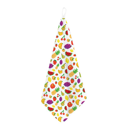 Pixel Fruits Pattern Print Hand Towel