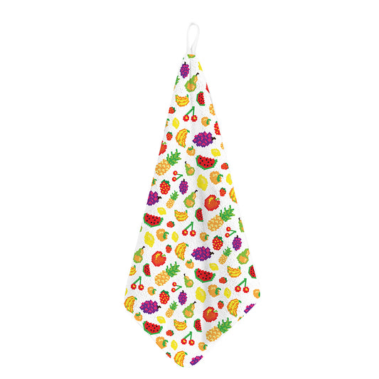Pixel Fruits Pattern Print Hand Towel