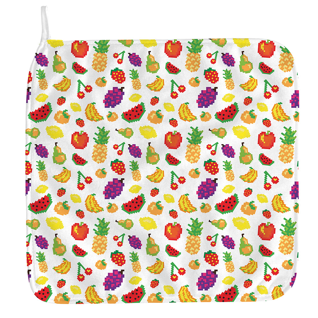 Pixel Fruits Pattern Print Hand Towel