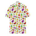 Pixel Fruits Pattern Print Hawaiian Shirt