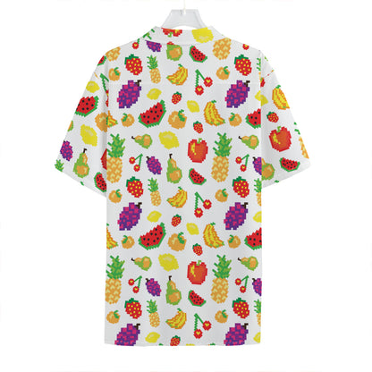 Pixel Fruits Pattern Print Hawaiian Shirt