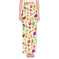 Pixel Fruits Pattern Print High Slit Maxi Skirt