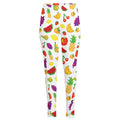 Pixel Fruits Pattern Print High-Waisted Pocket Leggings