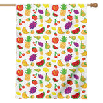Pixel Fruits Pattern Print House Flag
