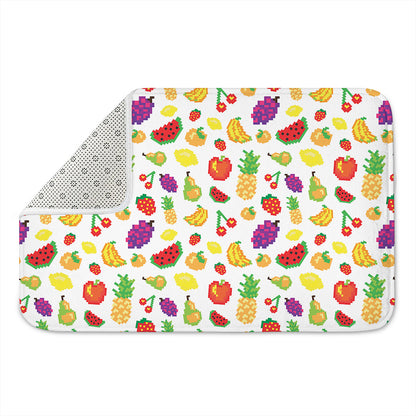 Pixel Fruits Pattern Print Indoor Door Mat