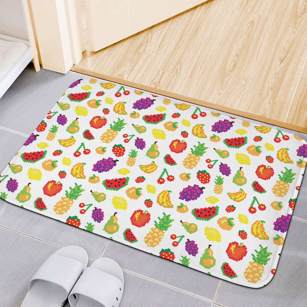 Pixel Fruits Pattern Print Indoor Door Mat