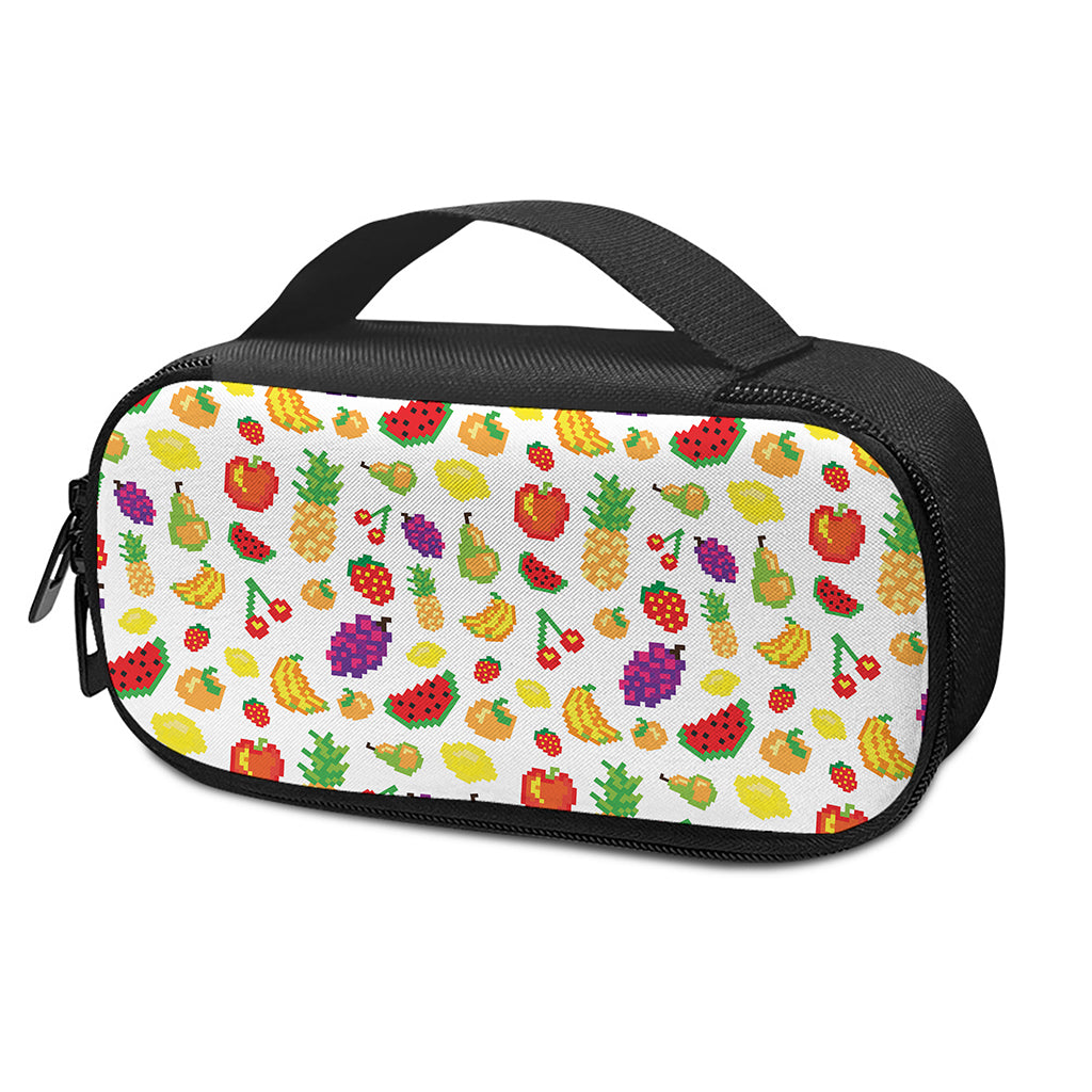 Pixel Fruits Pattern Print Insulin Cooler Travel Case