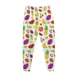 Pixel Fruits Pattern Print Jogger Pants
