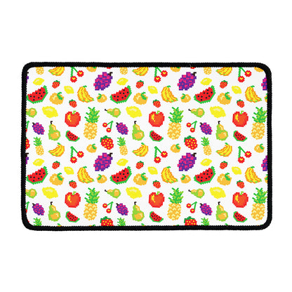 Pixel Fruits Pattern Print Kitchen Mat