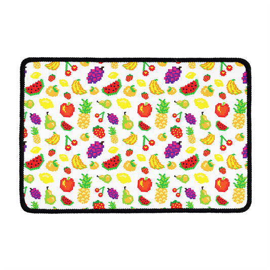 Pixel Fruits Pattern Print Kitchen Mat