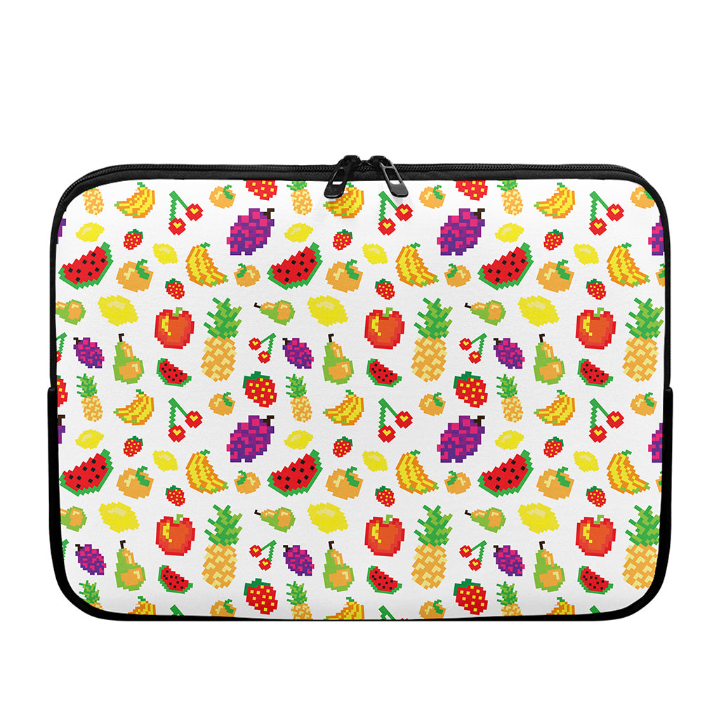 Pixel Fruits Pattern Print Laptop Sleeve