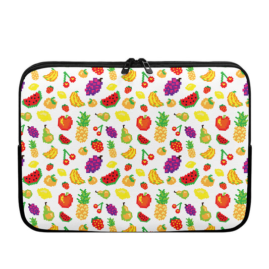 Pixel Fruits Pattern Print Laptop Sleeve