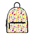 Pixel Fruits Pattern Print Leather Backpack