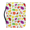 Pixel Fruits Pattern Print Leather Bible Cover