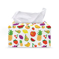 Pixel Fruits Pattern Print Leather Tissue Box Cover