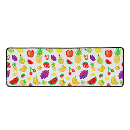Pixel Fruits Pattern Print Long Kitchen Mat