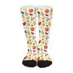 Pixel Fruits Pattern Print Long Socks