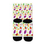 Pixel Fruits Pattern Print Long Socks