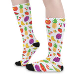Pixel Fruits Pattern Print Long Socks