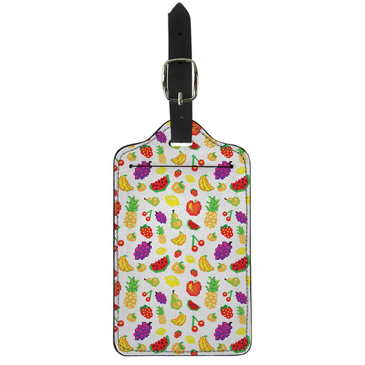 Pixel Fruits Pattern Print Luggage Tag