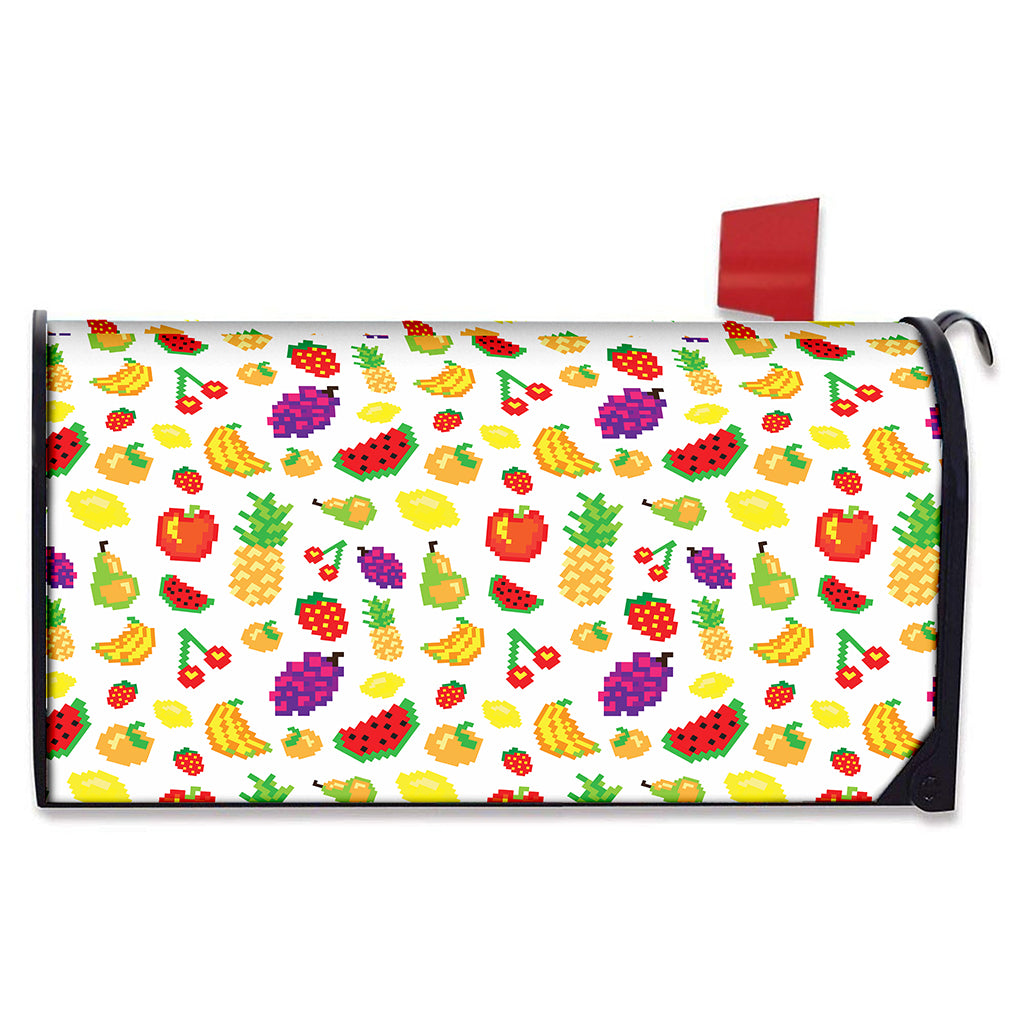 Pixel Fruits Pattern Print Mailbox Cover