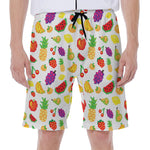Pixel Fruits Pattern Print Men's Beach Shorts