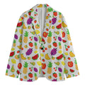 Pixel Fruits Pattern Print Men's Blazer