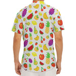Pixel Fruits Pattern Print Men's Deep V-Neck Shirt
