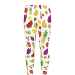 Pixel Fruits Pattern Print Men's leggings