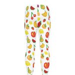 Pixel Fruits Pattern Print Men's leggings