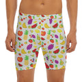 Pixel Fruits Pattern Print Men's Long Boxer Briefs