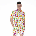 Pixel Fruits Pattern Print Men's Romper