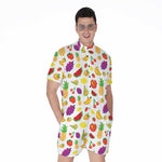 Pixel Fruits Pattern Print Men's Rompers