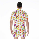 Pixel Fruits Pattern Print Men's Rompers