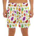 Pixel Fruits Pattern Print Men's Split Running Shorts