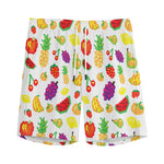 Pixel Fruits Pattern Print Men's Sports Shorts