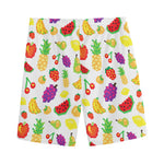 Pixel Fruits Pattern Print Men's Sports Shorts