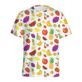 Pixel Fruits Pattern Print Men's Athletic T-Shirt
