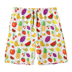 Pixel Fruits Pattern Print Men's Swim Trunks
