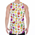 Pixel Fruits Pattern Print Men's Velvet Tank Top