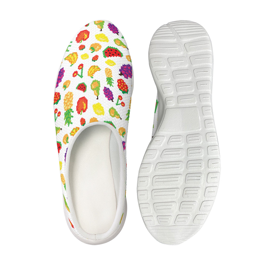 Pixel Fruits Pattern Print Mesh Casual Shoes