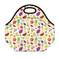 Pixel Fruits Pattern Print Neoprene Lunch Bag