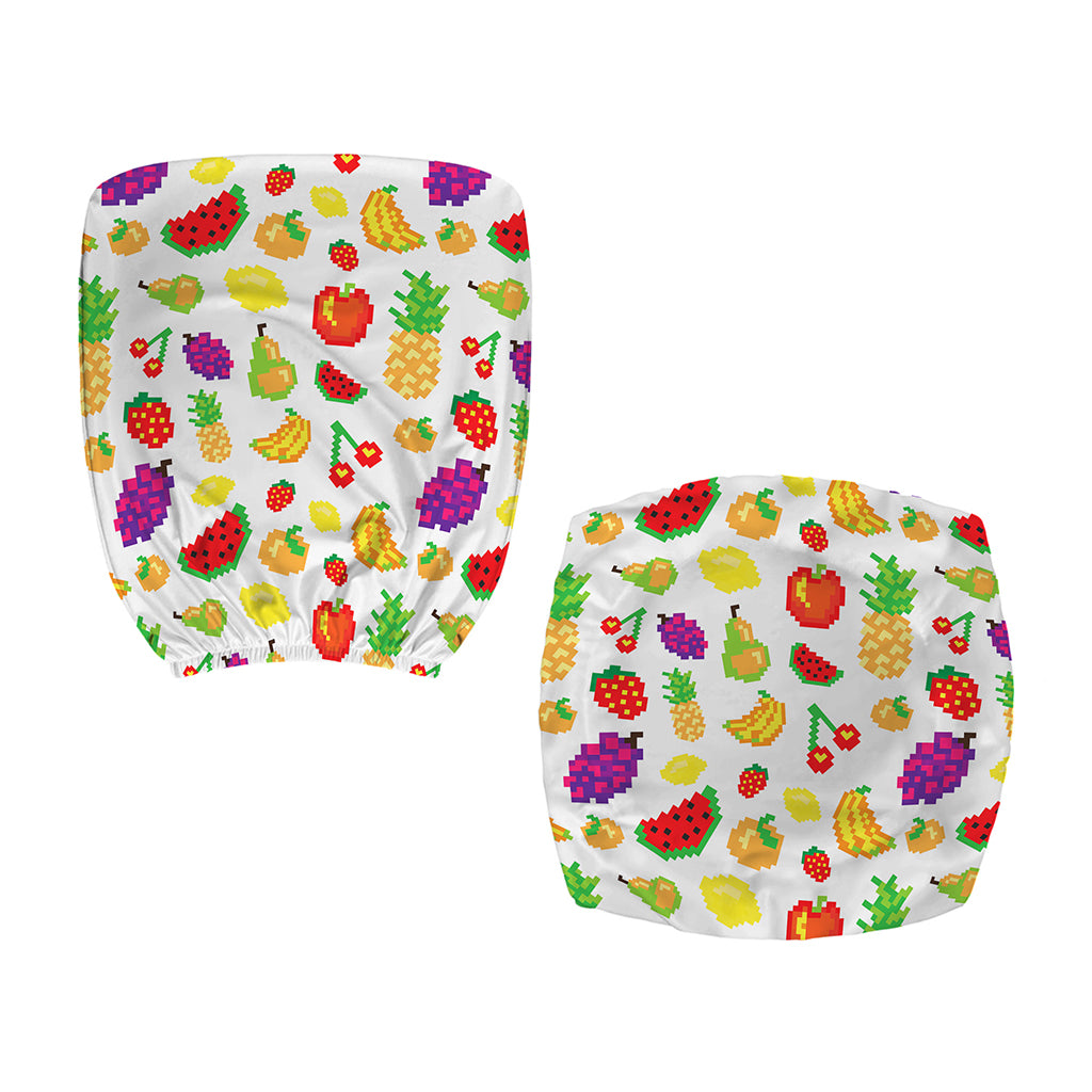 Pixel Fruits Pattern Print Office Chair Cover