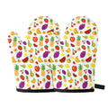 Pixel Fruits Pattern Print Oven Mitts