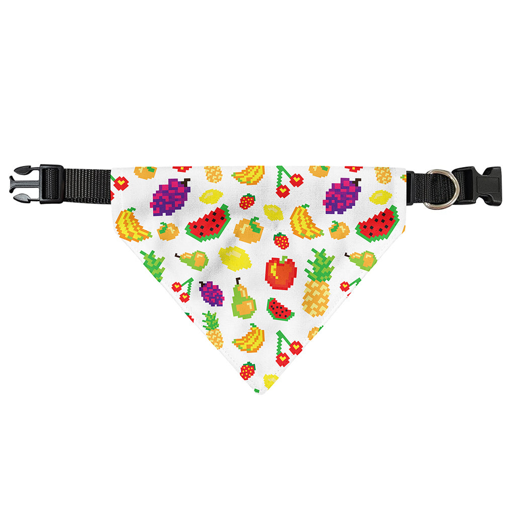 Pixel Fruits Pattern Print Over The Collar Dog Bandana