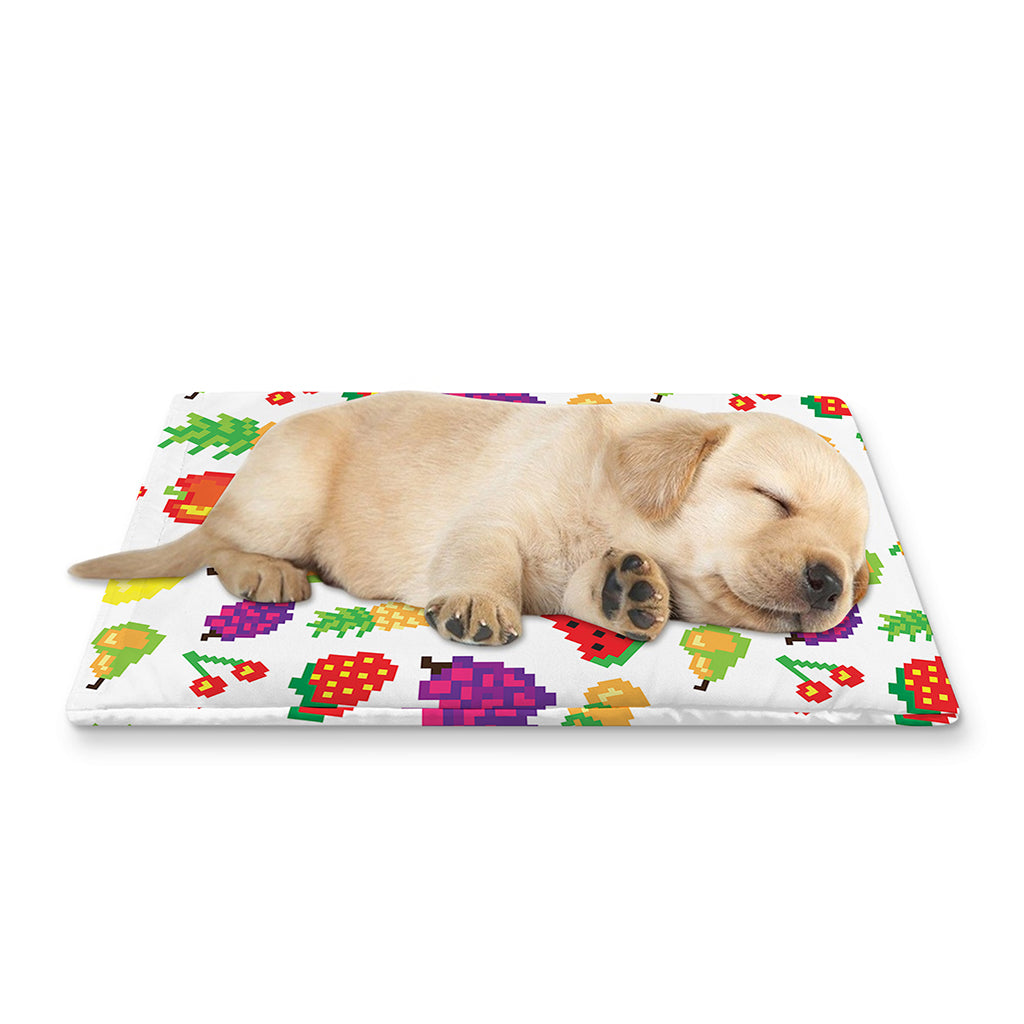 Pixel Fruits Pattern Print Pet Cooling Mat Cover